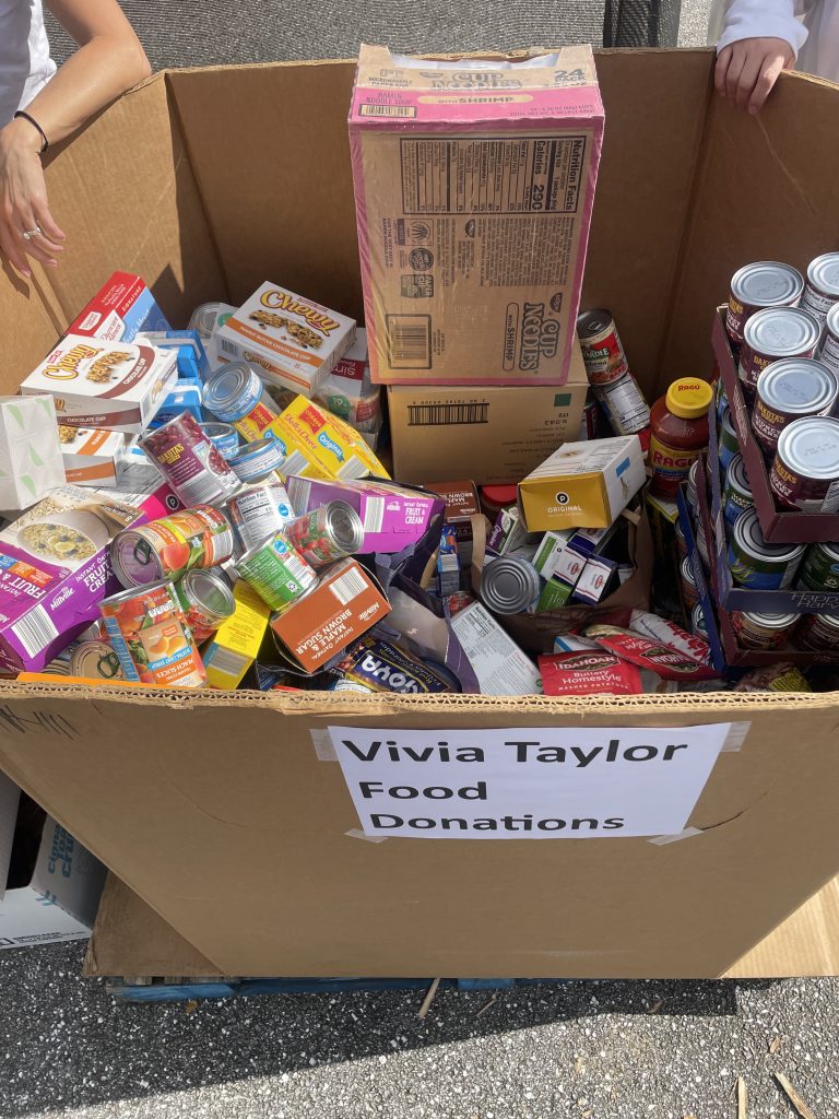 A box of food items for Feed the Hungry
